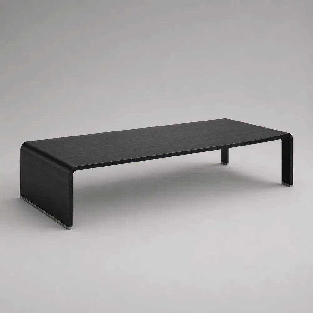 Meuble TV 160 x 40 x 25 cm MDF mélaminé noir structure basse rectangulaire