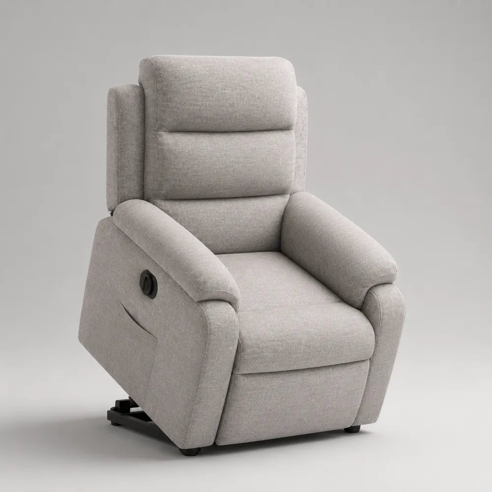 Fauteuil relax inclinable 85 x 90 x 105 cm tissu polyester gris structure acier mécanisme manuel